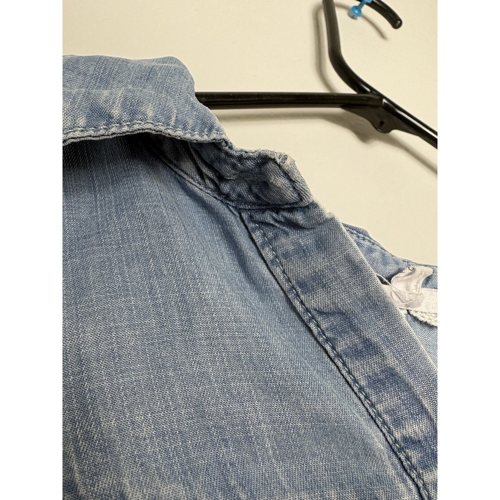 Jane and Delancey Women's Blue Short Sleeve Blouse Size M Country Boho Chic - Picture 12 of 12
